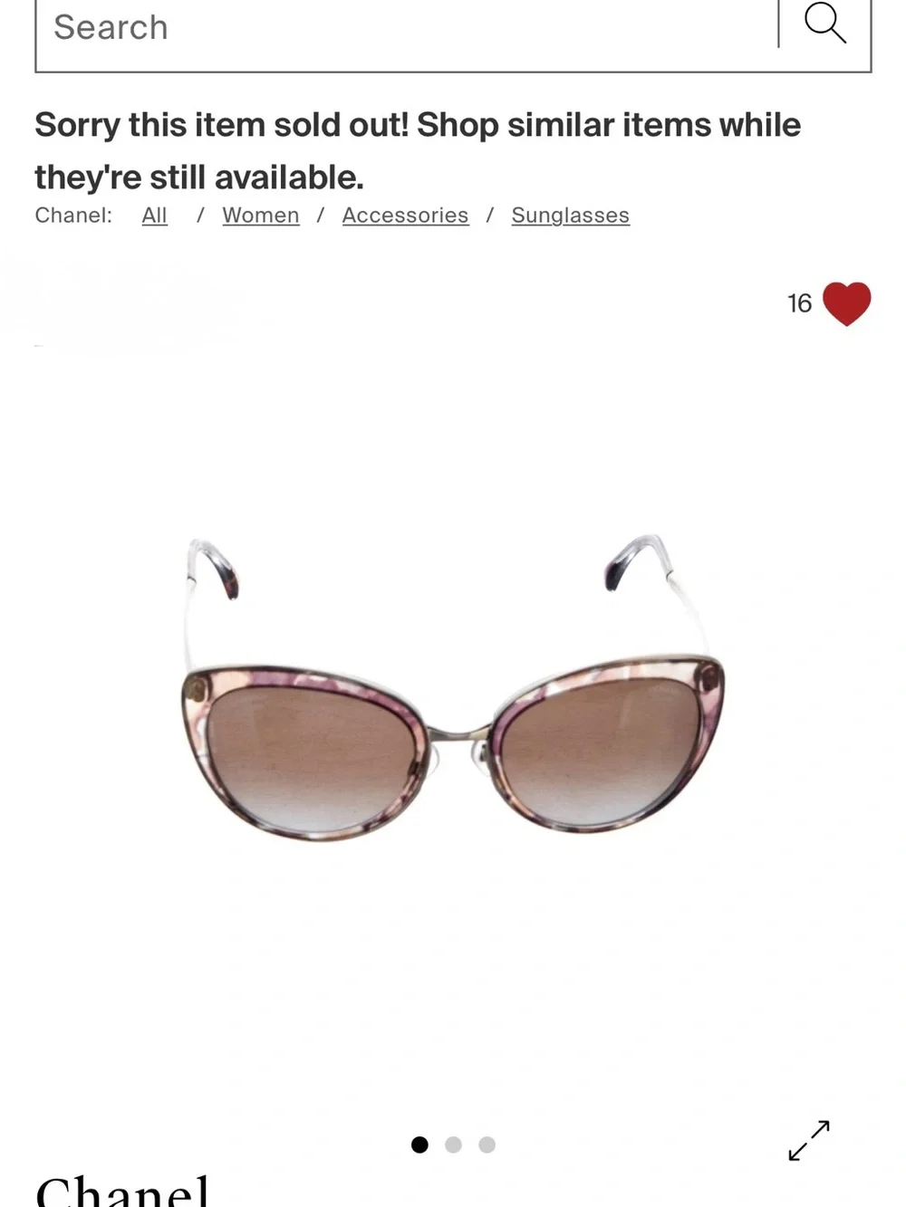 CHANEL Purple Gradient Cat-Eye Sunglasses with Branded Pouch